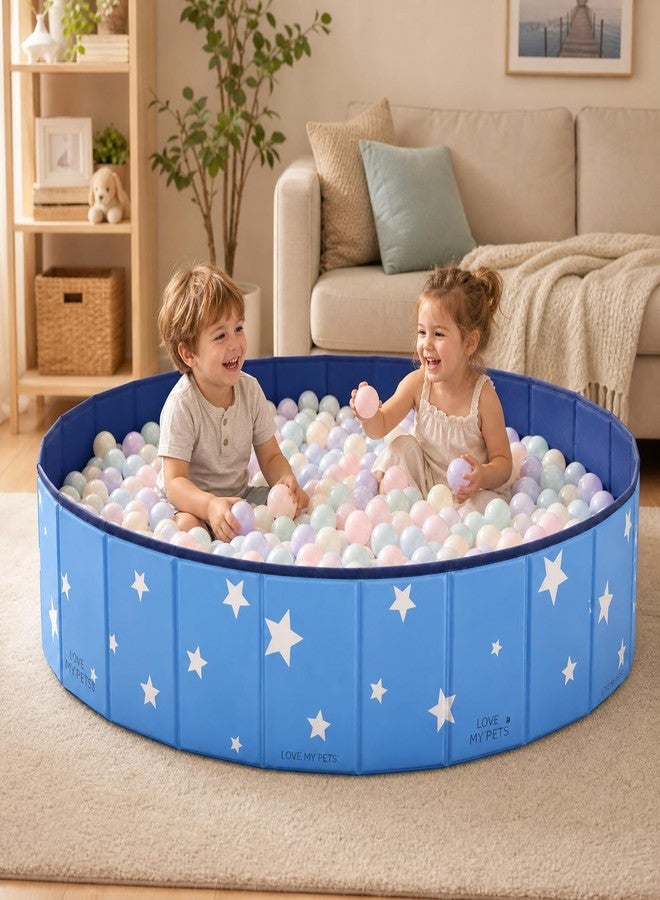 SCLWSS 47in Extra Large Dog Ball Pit – Foldable Pet Playpen Ball Pool for Large Dogs, Puppies and Cats, Indoor Outdoor Playpen (Balls Not Included) (Blue) - Image 3