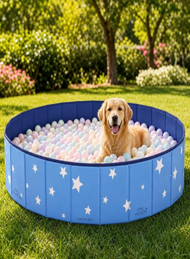 SCLWSS 47in Extra Large Dog Ball Pit – Foldable Pet Playpen Ball Pool for Large Dogs, Puppies and Cats, Indoor Outdoor Playpen (Balls Not Included) (Blue) - Image 4