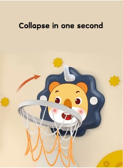 GROIC Indoor Basketball Hoop Set for Kids,Cartoon Mini Basketball Hoop Gift,Kids Indoor Fitness Sports Toy Mini Inflated Basketball Hanging Hoops Game  - Image 5