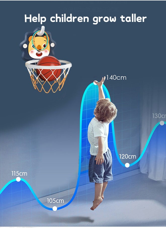 GROIC - Indoor Basketball Hoop Set for Kids,Cartoon Mini Basketball Hoop Gift,Kids Indoor Fitness Sports Toy Mini Inflated Basketball Hanging Hoops Game - Image 1