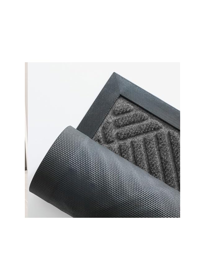 The Bros Door Mat Outdoor, Welcome Mats Outside, Front Door Mats, Doormat Indoor Entrance, Outdoor Mat, Anti-Slip Rubber Door Mats, Washable Entryway Mat, 45x75cm (Grey Ripple) - Image 3