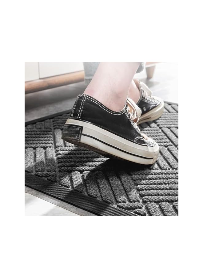 The Bros Door Mat Outdoor, Welcome Mats Outside, Front Door Mats, Doormat Indoor Entrance, Outdoor Mat, Anti-Slip Rubber Door Mats, Washable Entryway Mat, 45x75cm (Grey Ripple) - Image 4
