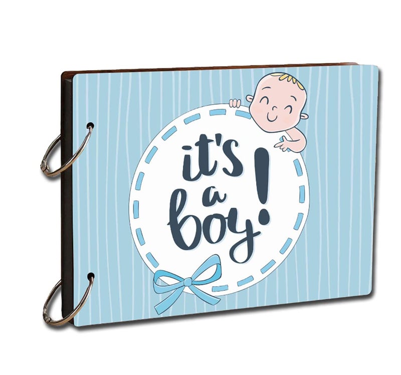 Paper Plane Design Scrapbook Photo Album Its A Boy Photo Book Memorable Unique Gift For Mom Kids Babies Craft Picture Scrapbook Diary Album Size 14 x 10 Inch - Image 1