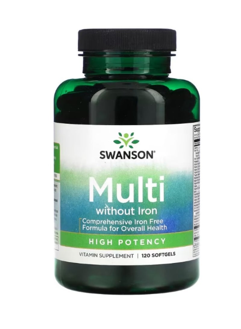 سوانسون Multi بدون حديد ، 120 كبسولة هلامية