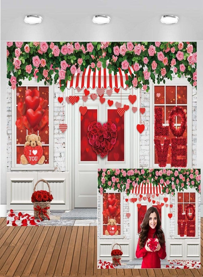 CHAIYA 7X5ft Mother's Day Photography Backdrop Mother's Day Store Flower Love Heart Background Wedding Bridal Shower Party Decor Banner Valentine's Day Party Decoration - Image 1