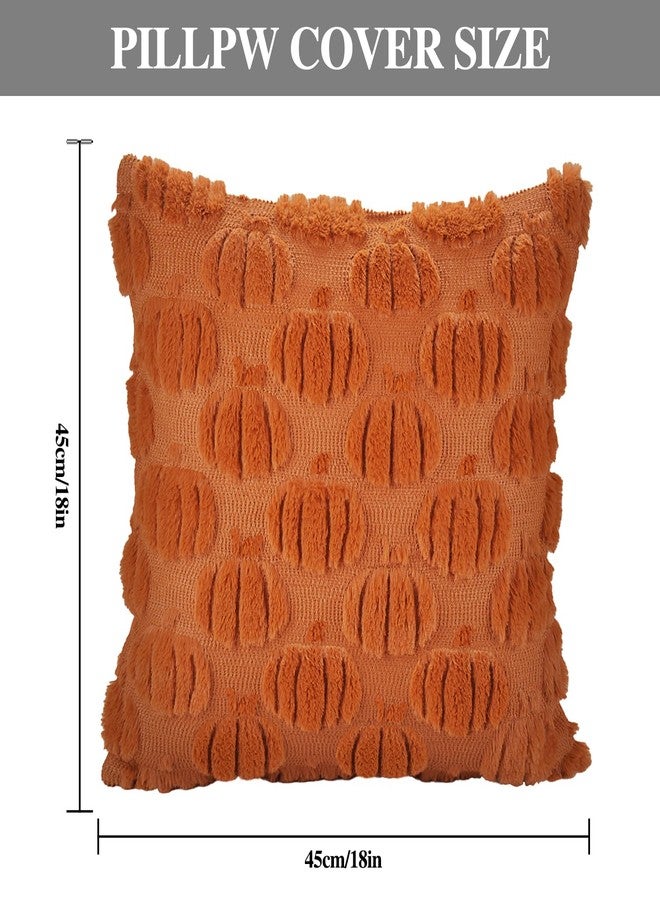 Finphoon Fall Pillow Covers 18x18 Set of 2, Harvest Pumpkin Pillow Covers, Autumn Throw Pillows for Thanksgiving Couch Bed Living Room Decor - Image 2