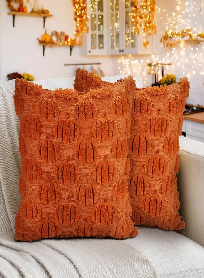 Finphoon Fall Pillow Covers 18x18 Set of 2, Harvest Pumpkin Pillow Covers, Autumn Throw Pillows for Thanksgiving Couch Bed Living Room Decor - Image 1