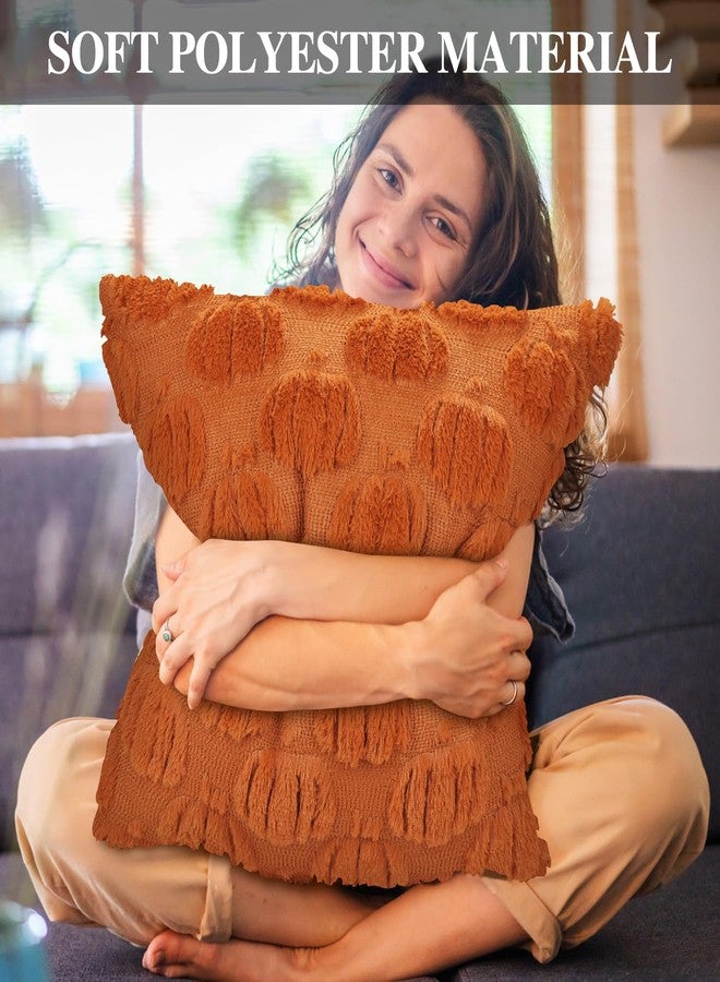 Finphoon Fall Pillow Covers 18x18 Set of 2, Harvest Pumpkin Pillow Covers, Autumn Throw Pillows for Thanksgiving Couch Bed Living Room Decor - Image 5