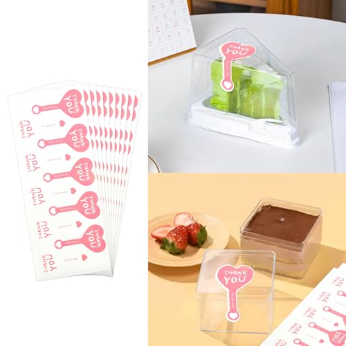 Beyonday 300pcs Handmade Lollipop Baking Stickers for Cake Box/Tin/Jar/Coffee Cup/Bottle, Long Label Heart Sealing Bakery Stickers for Gift Wrapping Self-Adhesive Tamper Evident Seal Labels, 3.8x6.8cm - Image 5