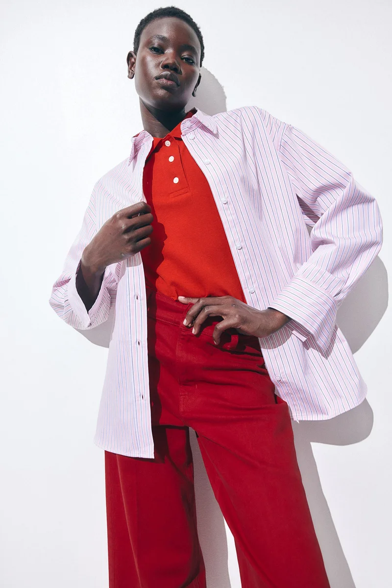 اتش اند ام جينز بخصر عالي وواسع