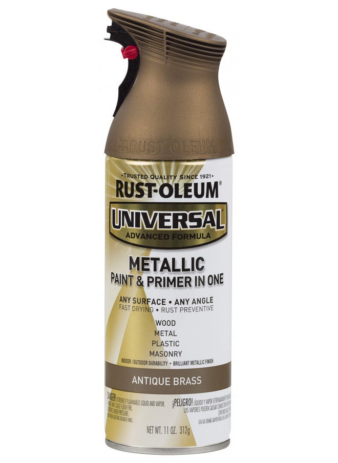 RUST-OLEUM Rust-Oleum 260728 Universal All Surface Metallic Spray Paint, 11 oz, Antique Brass  - Image 1