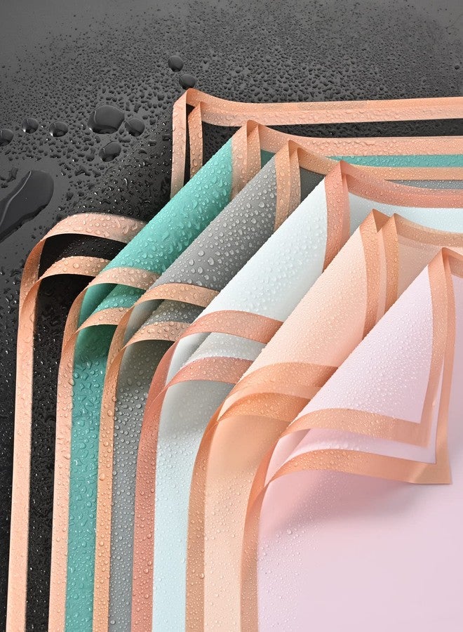 GlyinnHe 20 Sheet 10 Colors Gold Edge Flower Wrapping Paper, 22.8 x 22.8 Inches, Waterproof, Floral Design, Perfect for Gift Wrapping, Birthdays, Weddings, and More - Image 5