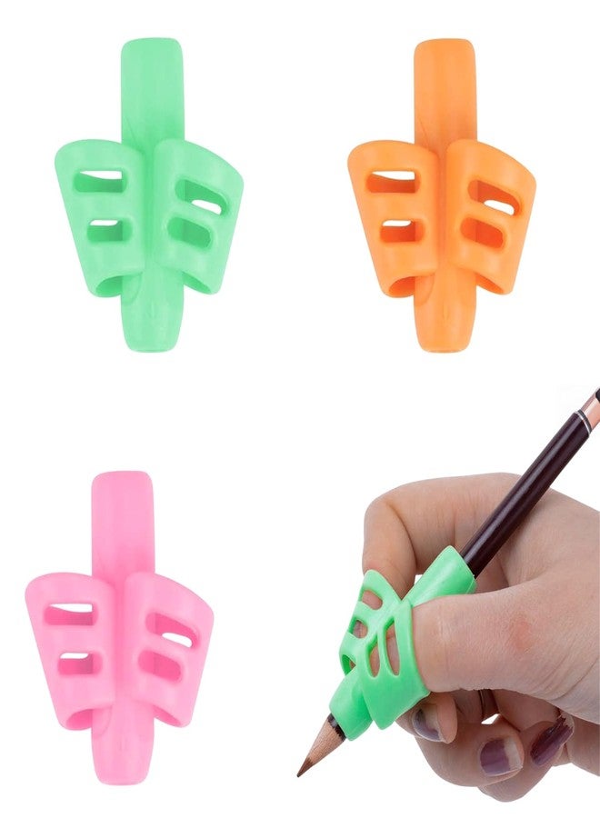 SYGA Two-Finger Silicone Pencil Grips for Kids Handwriting Pencil Holder for Children Preschoolers Writing Training Grip - 3 Pcs - Image 1