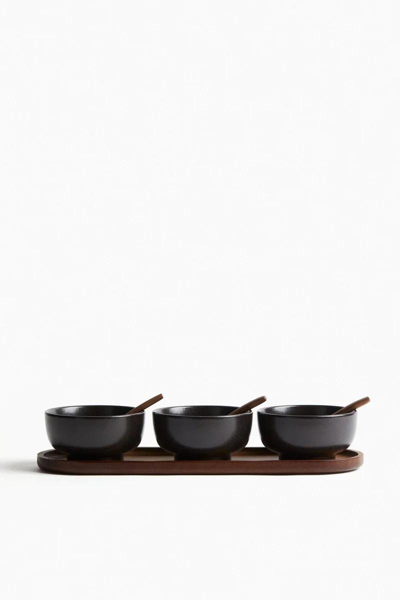اتش اند ام 3-pack stoneware serving bowls