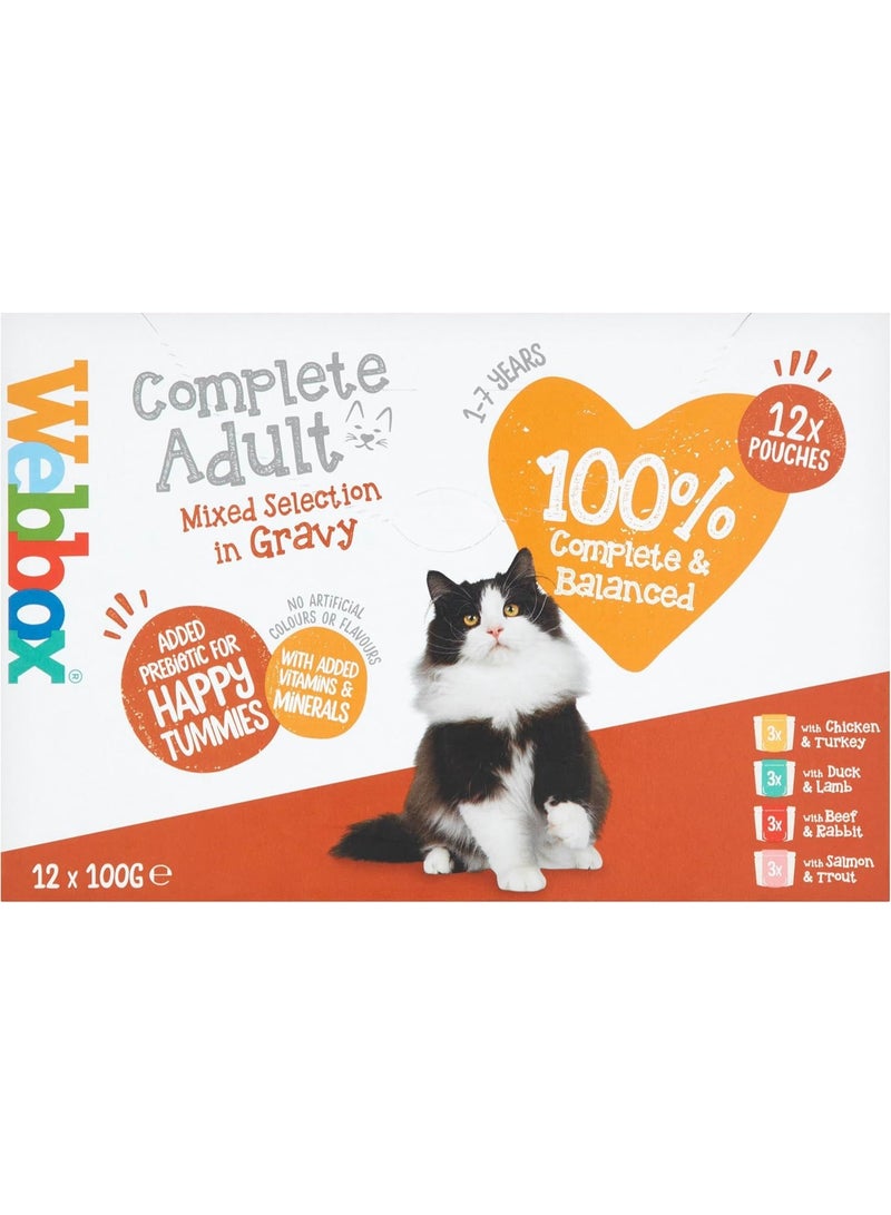 ويبوكس كاتس ديلايت، كيس كامل، تشكيلة متنوعة في المرق، 12 × 100 غرام - Image 1