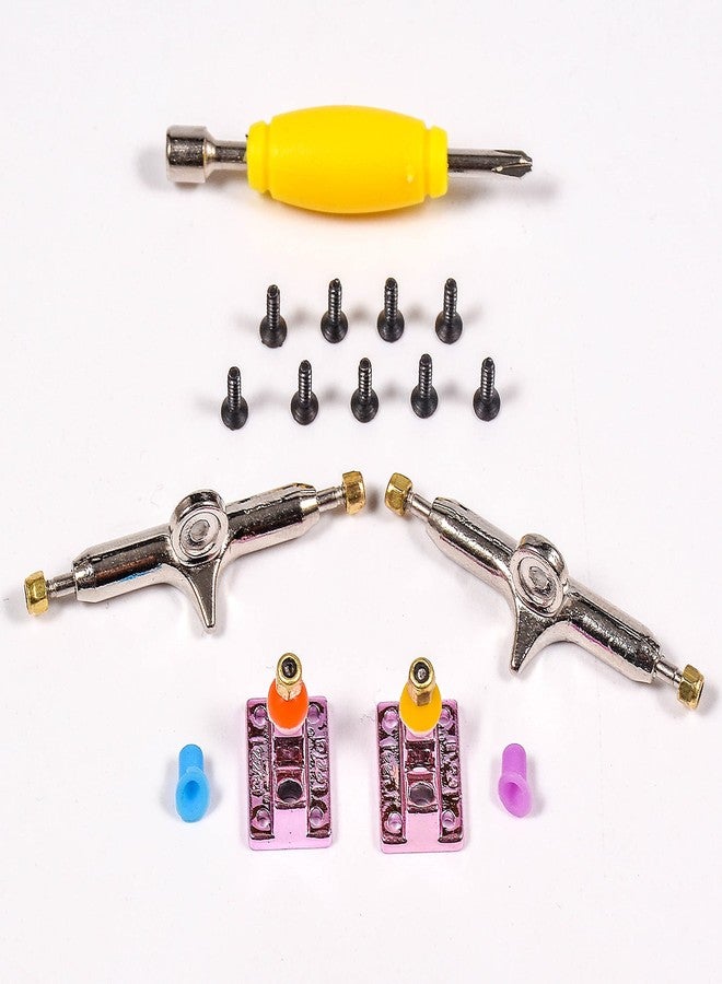 RACOFSB Fingerboard Trucks with Upgraded Urethane Bushings and Pivot Cup,34mm 32mm Width,Normal Kingpin (Pink, 34mm) - Image 4