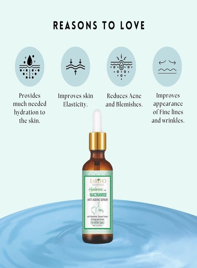 Eartho Essentials Hyaluronic with Niacinamide Anti Ageing Serum 30 ML and Rose toner 100ml - Image 4