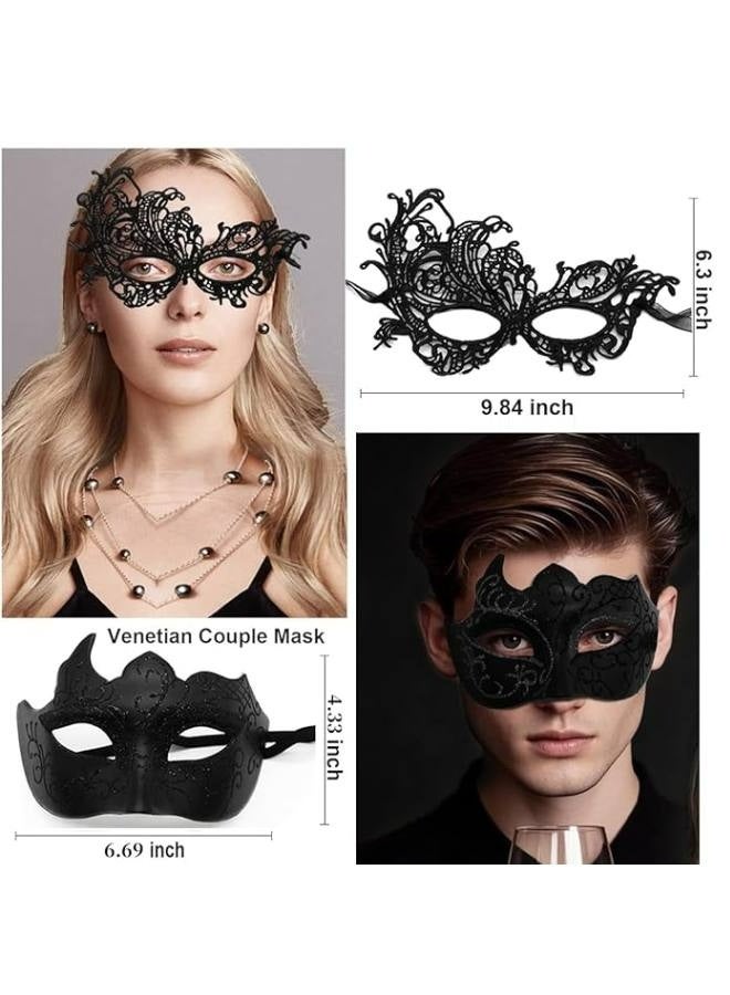 قناع تنكري للأزواج، قناع عين من الدانتيل، قناع كرنفال البندقية، قناع الهالوين، قناع حفلة موسيقية، قناع زي ماردي غرا، قطعتان - Image 2