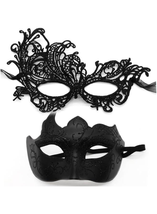 قناع تنكري للأزواج، قناع عين من الدانتيل، قناع كرنفال البندقية، قناع الهالوين، قناع حفلة موسيقية، قناع زي ماردي غرا، قطعتان - Image 1