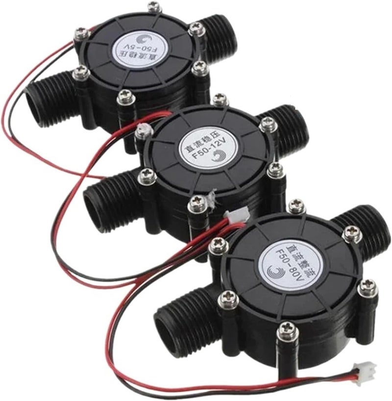 Micro Hydro Generator 80V/12V/5V DC Water Flow Generator Turbine Hydroelectric Tap Water Flow Hydraulic DIY(12V Transparent) - Image 3