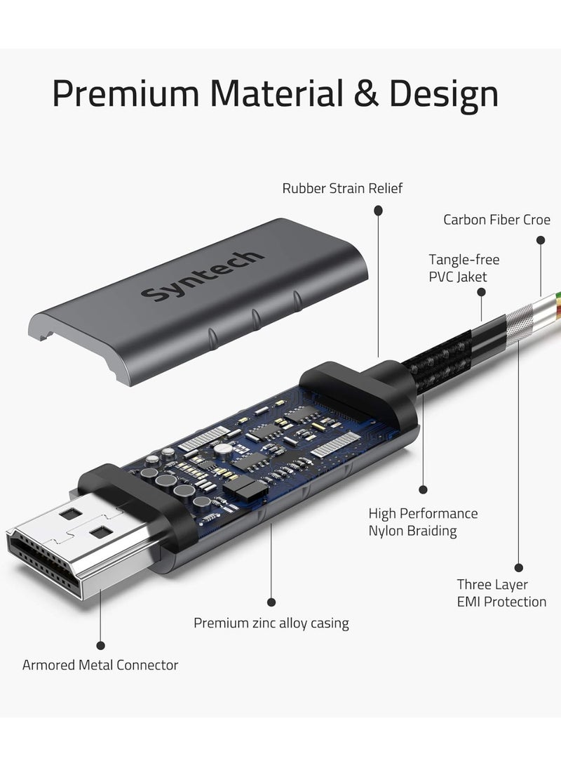 سينتيك كابل Thunderbolt 3 USB C إلى HDMI 4K-30Hz متوافق مع MacBook Pro 2019، 2018، 2017، MacBook Air، iPad Pro 2020، Samsung Galaxy S10/S9، Dell XPS وغيرها 1.8 متر/6 قدم - Image 5