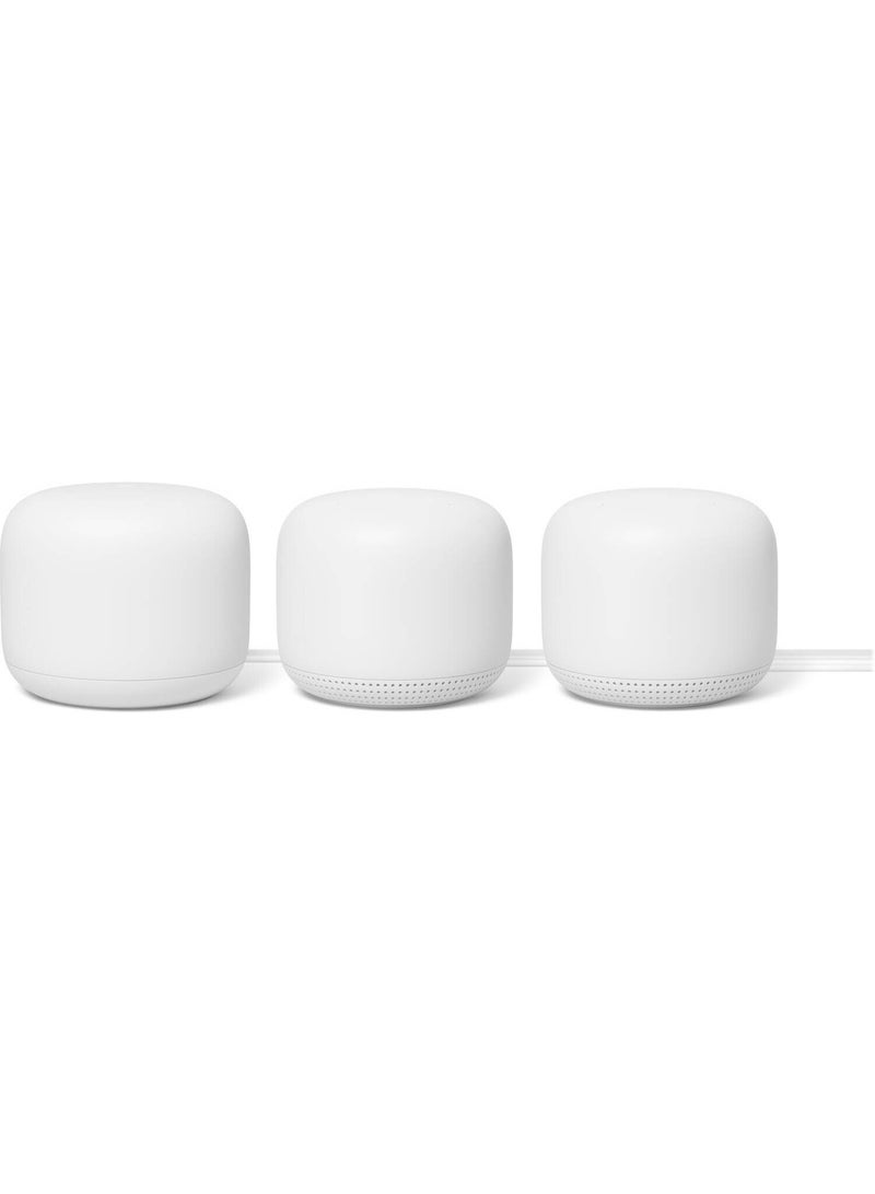 GA00823-US Nest Wi-Fi Router and 2 Access Points (International Version) - White | GA00823-US Snow