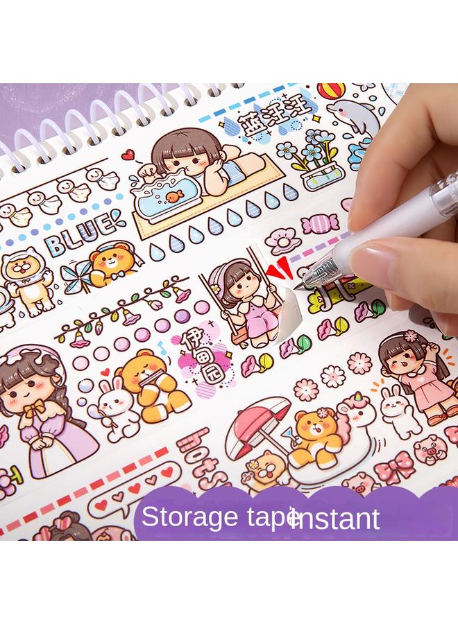 Bluejw Leaking This Double-sided Thickened Hand Account Release Paper Girl Cute Hand Account Book Suit Gift Bag Tape Sticker Full - Image 4