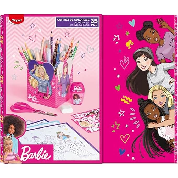 Barbie - GIFT BOX BARBIE - PAINTING ACCESSORIES WITH QUIVER TO DESIGN - 35 PIECES - Image 1