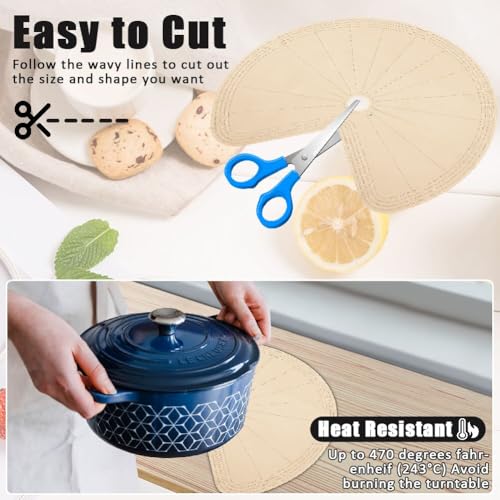 Jaxbo 2 PCS 26" Lazy Susan Shelf Liner, Jaxbo Silicone Lazy Susan Liner for Dual Tier Pie Cut Organizer,Non-Slip Thermal Protection Mat - Image 4