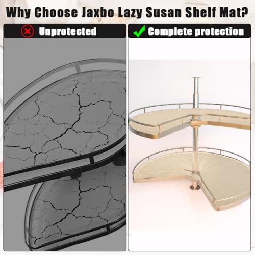 Jaxbo 2 PCS 26" Lazy Susan Shelf Liner, Jaxbo Silicone Lazy Susan Liner for Dual Tier Pie Cut Organizer,Non-Slip Thermal Protection Mat - Image 5
