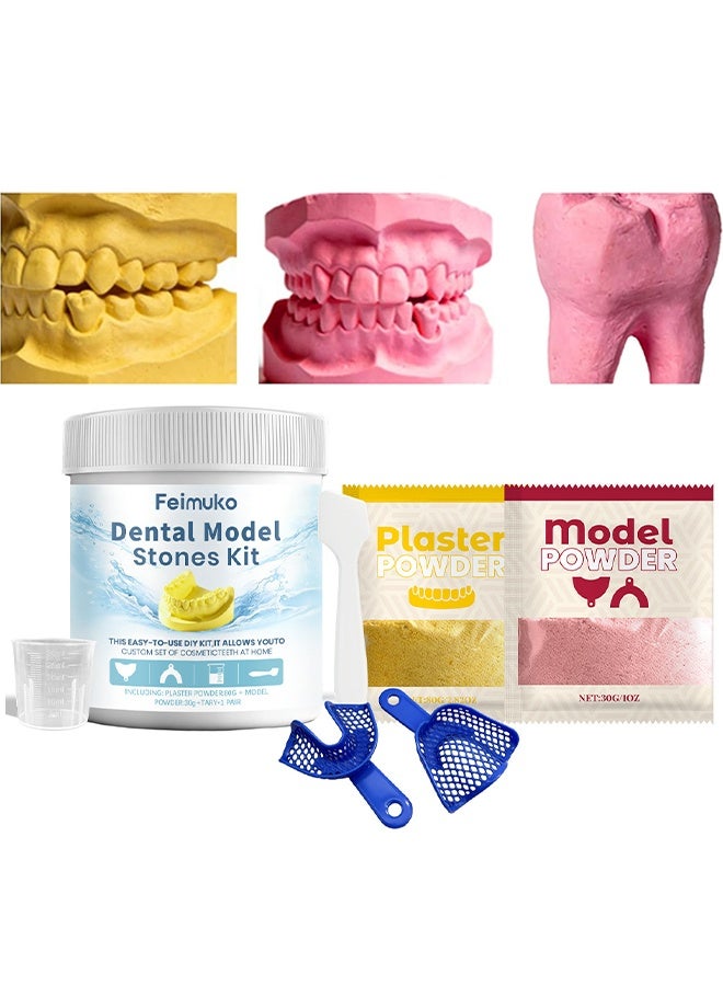 Feimuko Dental Model Stones Kit, Teeth Mold Kit, Impression Tray Set, Plaster Powder With Display Model, Tooth Decoration With Complete Supplies, Educational Tool Classroom Demonstration, Kit For Students - Image 1