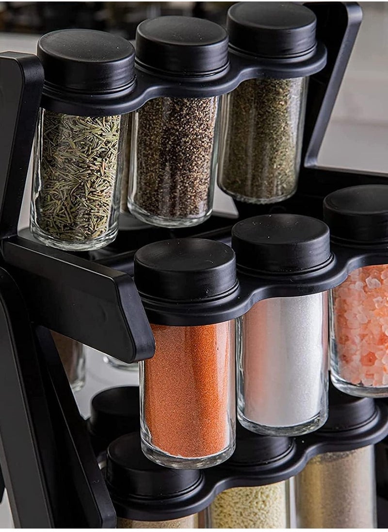 Toshionics - Premium 360° Rotating Spice Rack Organizer Revolving Seasoning Storage Stand for Kitchen Countertop with 18 Jars Space-Saving Easy Access Stainless Steel Lid Ideal Herbs - Image 1