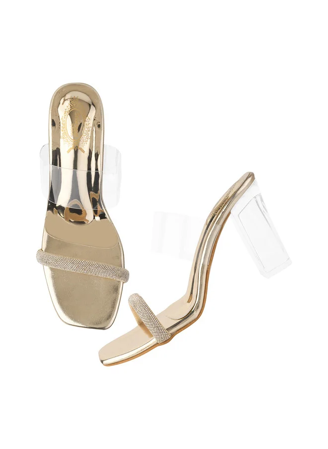 شوتوبيا Shoetopia Embellished Open Toe Party Block Sandals