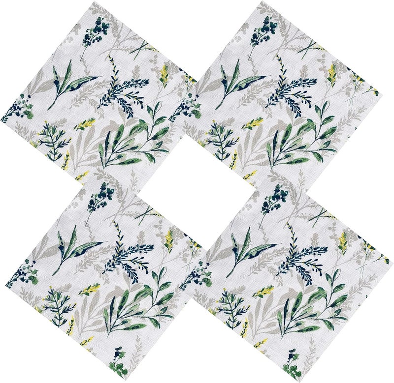 Waverly Meadow Views IndoorOutdoor Floral Print Fabric Napkins Blue Green and Yellow Wildflower Design Stain and Water Resistant Tablecloth Wrinkle Free Fabric Napkins Set of 4 Napkins Purple - Image 1