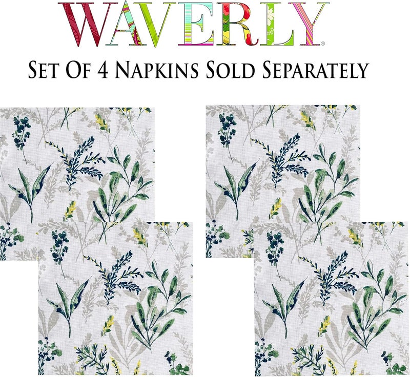 Waverly Meadow Views IndoorOutdoor Floral Print Fabric Napkins Blue Green and Yellow Wildflower Design Stain and Water Resistant Tablecloth Wrinkle Free Fabric Napkins Set of 4 Napkins Purple - Image 3