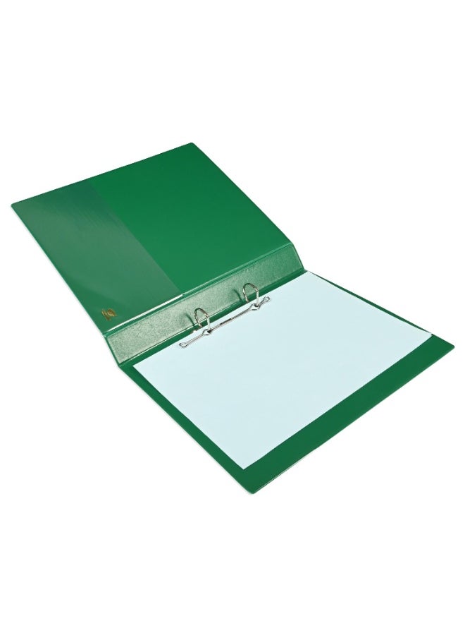 FIS Presentation Binder, 2D Ring Binder, Size Up to A4(210x297mm) Documents, Spine Size 1.50" Inches, Clear PVC Pocket, Easy to Insert Your Cover Design, Green Color-FSBD225DPBGR  - Image 2