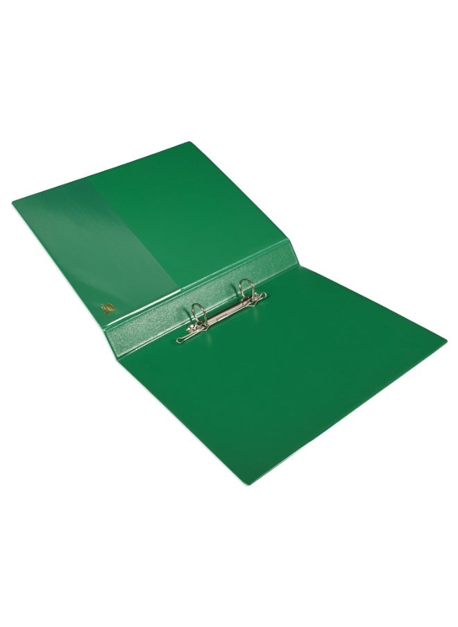 FIS Presentation Binder, 2D Ring Binder, Size Up to A4(210x297mm) Documents, Spine Size 1.50" Inches, Clear PVC Pocket, Easy to Insert Your Cover Design, Green Color-FSBD225DPBGR  - Image 3