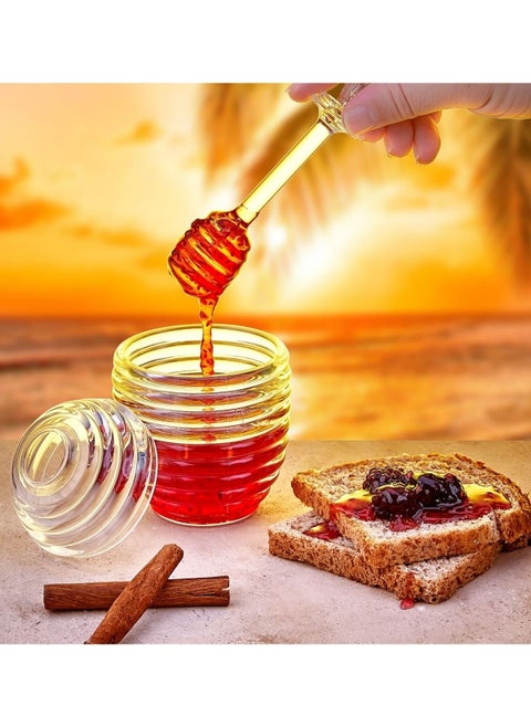 Hive Shaped 3 Piece Crystal Honey Jar with Spoon Mika Jar Honey and Jam Jar Breakfast