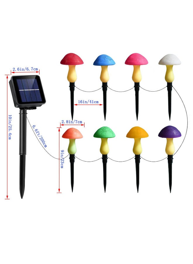 8 Pack Solar Mushroom Crackle Garden Stake Lights, Waterproof Outdoor Decorative Pathway Lights - Image 4