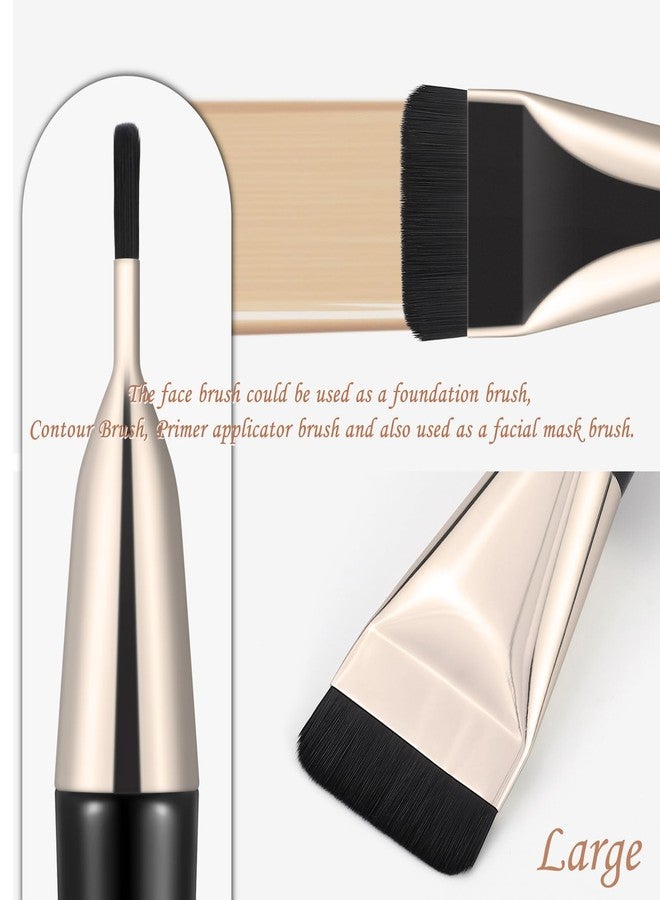 KINGMAS 2Pcs Flat Foundation Brush, Korean Spatula Facial Makeup Brush, Ultra Thin Concealer Contour Brush for Liquid Cream Blending - Image 4