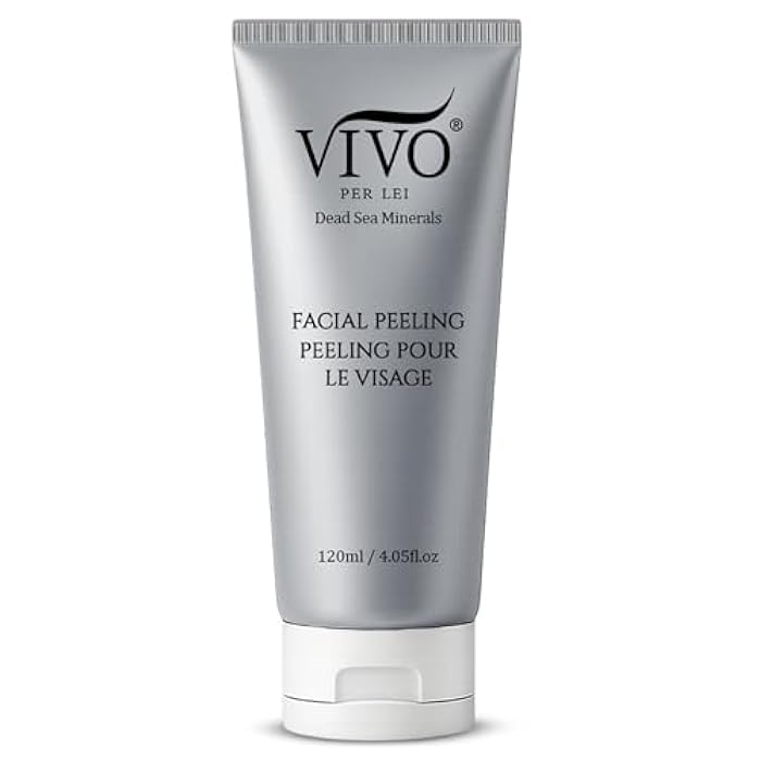 Vivo Per Lei Facial Peeling Gel - Contains Dead Sea Minerals and Nut Shell Powder - Gentle Face Exfoliator Scrub and Blackhead Remover - Peel Your Skin to a Fresher You - 4.05 Fl oz. - Image 1