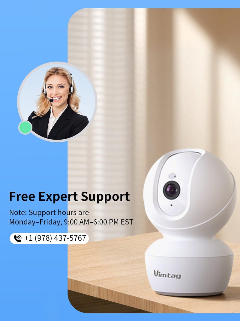 VIMTAG 4MP 5G Security Camera Indoor, Pet Camera with Speaker for Dog/Cat, Free AI Detection Indoor Camera with Phone App, Motion Tracking, Night Vision,2-Way Audio, Support 128GB Card(Not Included) - Image 3