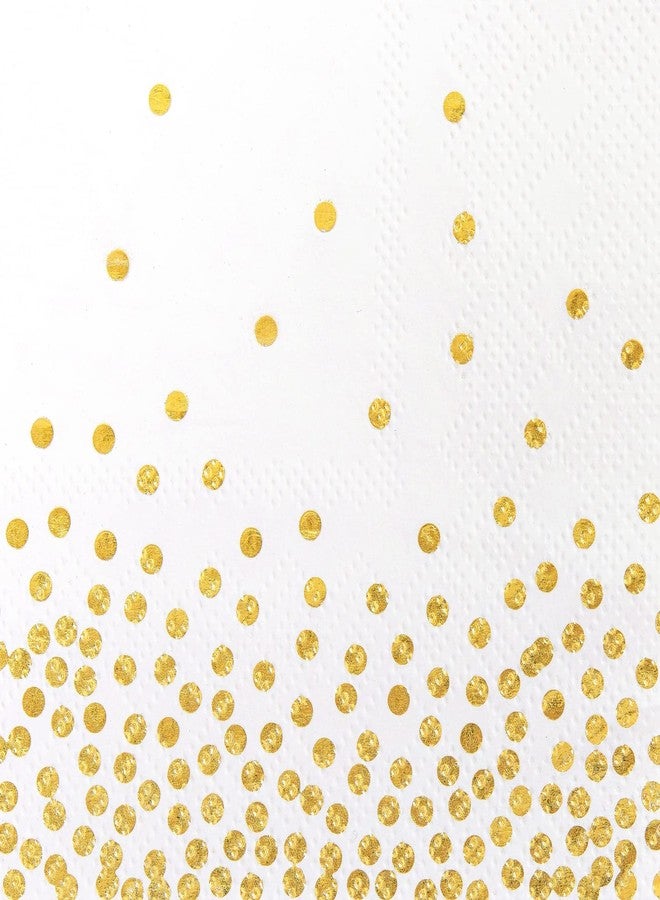 Juvale White & Gold Polka Dot Paper Cocktail & Beverage Napkins - 5 x 5 In, 100-Pack, 3-Ply Disposable - Wedding Cocktail Napkins for Bridal Showers & Anniversary Parties - Image 5