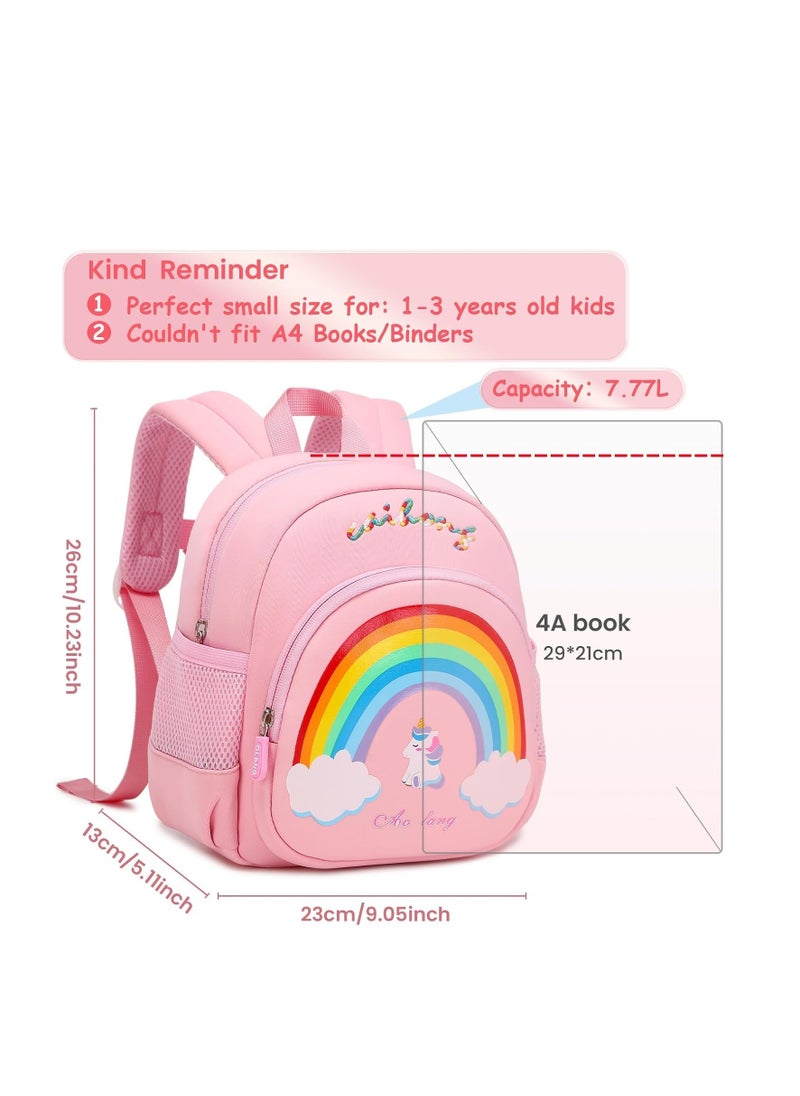 KASTWAVE - Toddler Unicorn Backpack, Child Backpacks For School & Travel, Kindergarten Elementary Toddler bag, 10" H with Anti-lost Safety Leash for Daycare Outdoor - Image 1