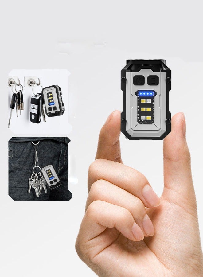 LED Flashlight - Mini Flashlight - Bright Rechargeable Keychain Flashlights - Mini LED Flashlight with Keychain Light Type-C Charging - Suitable for Hiking, Camping, Wilderness, and Fishing - Image 5