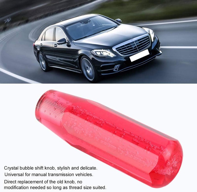 woobles Car Shift Knob Acrylic 15cm/5.9in Crystal Car Shift Knob Gear Stick Lever Universal for Manual Transmission Vehicles Shift Knob Gear Gear Lever(red) - Image 1