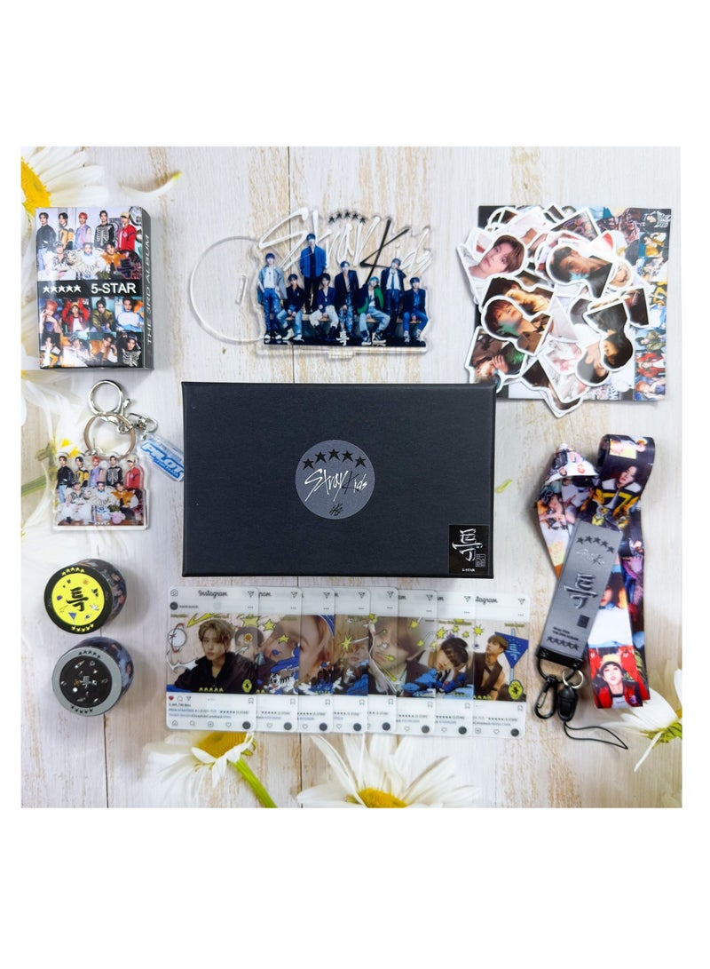 Generic Stray Kids New Album 5-STAR Gift Box With Lomo Cards, Acrylic Stand, Hand Account Tape, Keychain, Lanyard, Stickers, Photo Card - Image 2