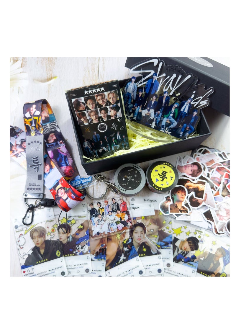 Generic Stray Kids New Album 5-STAR Gift Box With Lomo Cards, Acrylic Stand, Hand Account Tape, Keychain, Lanyard, Stickers, Photo Card - Image 3