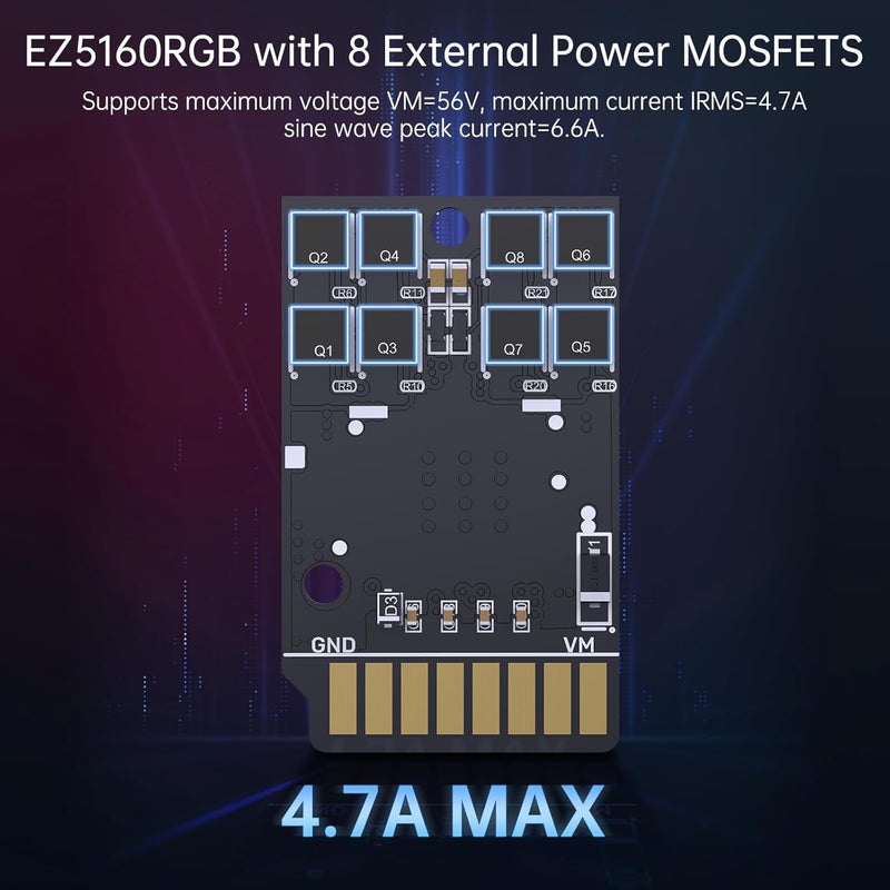 BigTreeTech EZ5160 RGB Stepper Motor Driver 4.7A Peak Support SPI Mode for Octopus Max EZ, Manta E3EZ, SKR 3 EZ, MMB Control Board (2 PCS) - Image 3