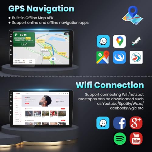 Podofo راديو سيارة لنيسان ألتيما 2008-2012 مع تشغيل لاسلكي للسيارة، أندرويد أوتو، ميرور لينك، شاشة تعمل باللمس 9 بوصة 1080P HD IPS، شريحة GPS، 26 واجهة مستخدم، DSP مدمج، بلوتوث، واي فاي، كاميرا خلفية، ميكروفون (تكييف يدوي) - Image 4